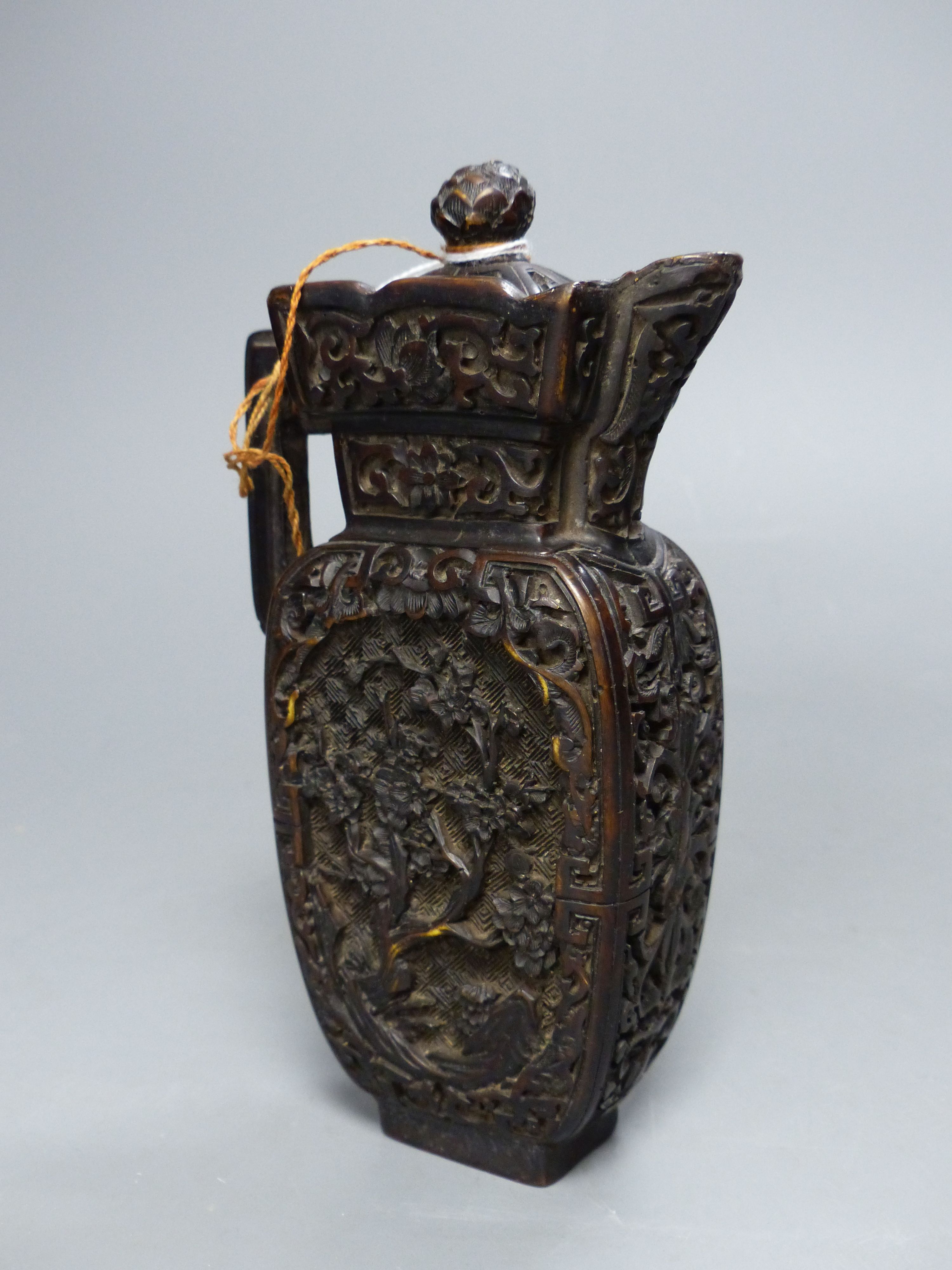 A group of mixed Chinese/Japanese ceramics to include three various jars, a vase, a censer and a lacquer jug, tallest 23cm